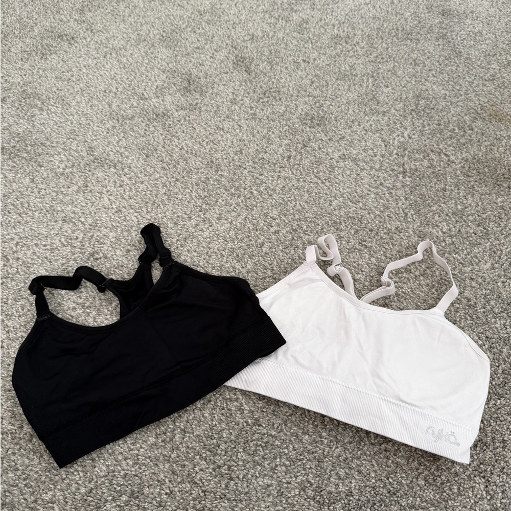 Ryka Black and White Sports Bra Set